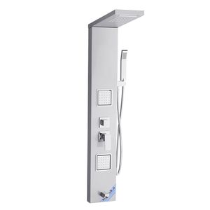 Cabezal de Ducha de Acero Inoxidable Cepillado con Sistema de Torre, Efecto Lluvia y Cascada, con Grifo de 5 Funciones, Accesorios para Cuarto de Ducha - Product Image 4