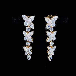Pendientes de diamantes cultivados en laboratorio de oro amarillo de 18 quilates de primera calidad, corte brillante redondo, 0.90 ct, claridad VVS VS, joyería fina, pendientes de lujo para mujer - Product Image 1