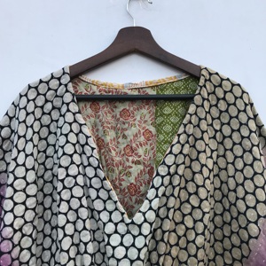 Vestido Kaftan Kantha de Algodón Indio Hecho a Mano, Estilo Boho, Holgado, para Playa, para Mujer - Product Image 3