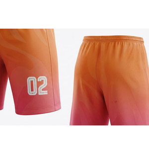 Ensemble de maillots de football personnalisés sublimés pour hommes, dégradé orange rose, 100% polyester, manches courtes, uniformes taille adulte, respirant - Product Image 6