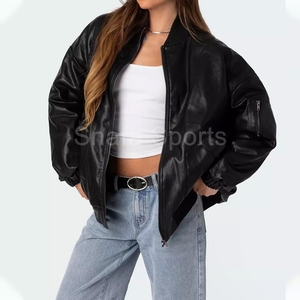 Nouvelle veste en cuir tendance 2026 pour femme, style décontracté, avec fermeture éclair, en cuir véritable, personnalisable avec logo, en vente à prix réduit - Product Image 2