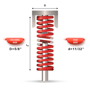 Mollificio Bordignon Red Die <b>Spring</b> 3S Heavy load Housing Dia: 5/8 Rod Dia: 11/32 - Product Image 1