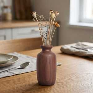 Wooden Handicraft Home Decoration Solid Wood Vase <b>Black</b> Walnut Wood <b>Small</b> Decorative Piece <b>Table</b> Top Decorative Vase - Product Image 1