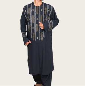 ชุดปักลายพิมพ์ลายชนเผ่าสำหรับผู้ชาย ชุดวินเทจแบบอัฟกานิ ชุดชนเผ่ากุจิ ชุดอัฟกันสำหรับงานเทศกาล ชุดวัฒนธรรมอัฟกานิ ระบายอากาศได้ดี - Product Image 1