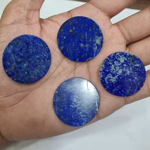 หน้าปัดนาฬิกาทรงกลมทำจากลาพิส ลาซูลีสีน้ำเงินธรรมชาติ ขนาด 44 มม. ขัดเงาด้วยมือ, ลาพิส ลาซูลีทรงแบนขนาด 44 มม. - Product Image 1