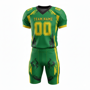 Uniforme de Fútbol Americano Sublimado Personalizado, Transpirable, Conjunto de Camiseta y Pantalones Cortos, Logotipo Frontal, 100% Poliéster Antibacteriano - Product Image 4