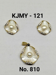 ชุดจี้เปลือกหอยมุกน้ำจืด ชุดมุกเปลือกหอยมุกเคลือบทอง ขายส่ง - Product Image 6