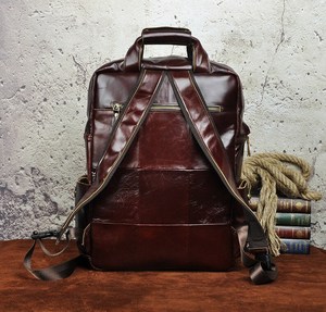Premium Cowhide Leather <b>Backpack</b> <b>Waterproof</b> Anti-Theft Vintage Laptop Rucksack Travel Edition LBP-0337 - Product Image 3