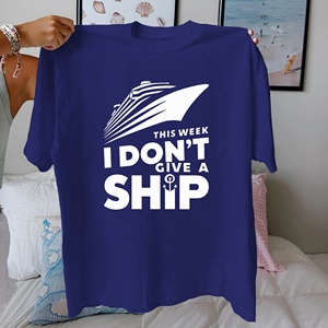 Anchor I don't Give A Ship เสื้อยืดผ้าฝ้ายลำลองของผู้หญิงใส่สบาย100% ลายถัก - Product Image 5
