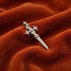 925 <b>Silver</b> Gothic Sword Cross Pendant Necklace Iced Out Hip Hop Moissanite <b>Charm</b> Mens Luxury Jewelry Gift - Product Image 3