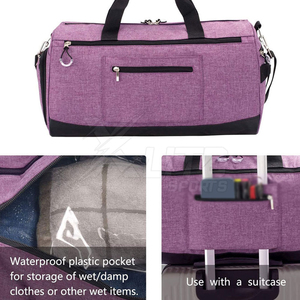 Sac de sport unisexe en tissu Oxford violet, forme rectangulaire, fermeture à glissière, plusieurs compartiments, grande capacité 20-36L, pour entraînement et voyage - Product Image 4