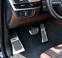 YIQIDA para BMW Serie 5 X5 X6, Kits Interiores, Cubiertas de Pedales de Acelerador, Freno y Reposapiés, Aleación de Aluminio, Diseño Moderno, 3 Piezas