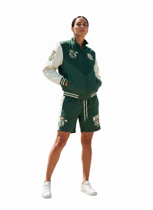 Custom Logo Plus Size <b>Men</b> Windbreaker Tracksuit Set Patchwork Zip Up Streetwear Jogger <b>Jacket</b> & Shorts Set Satin Fabric Casual - Product Image 4