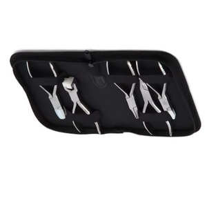 Wholesale Salon Hair Extension <b>Pliers</b> <b>Set</b> 5-Piece Heavy Duty Micro Link Installation Removal Tools Master Kit in Black Zippered - Product Image 1