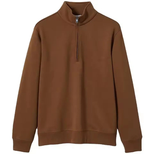 Sweat-shirt personnalisé 100% coton molletonné à demi-zip, coupe oversize, en coton mélangé, vierge - Product Image 6