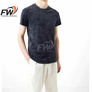 T-shirts en gros pour hommes 100% coton, délavés à l'acide, OEM ODM, haute qualité, col rond, pour l'été - Product Image 2