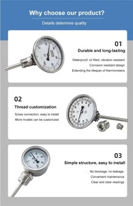 Indicador de Temperatura Bimetálico Baumer BDT |   Termómetro de Acero Inoxidable con Esfera |   Esfera de 150 mm |   -50 a 600 ° C |   IP68 - Product Image 6