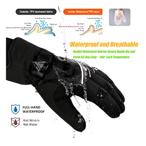 Gants d'hiver personnalisés, compatibles écran tactile, chauds pour le froid, pour le snowboard et le ski, en tissu imperméable, simili cuir, impression silicone - Product Image 4