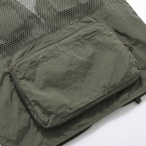 Olive Green Multi Pocket Tactical <b>Utility</b> <b>Vest</b>| Zip Up Mesh Back <b>Vest</b>| Heavy Duty sleeveless <b>Vest</b>| Custom OEM Manufacturer - Product Image 3
