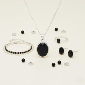 Pendentif ovale en obsidienne noire de luxe plaqué rhodium, collier vintage en pierre protectrice, bijou délicat en cristal, cadeau spirituel - Product Image 3