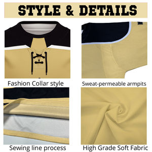 Jersey de Hockey sobre Hielo Personalizado con Impresión por Transferencia de Calor, Manga Corta, Transpirable, con Nombre del Equipo, Proveedor Mayorista OEM - Product Image 3