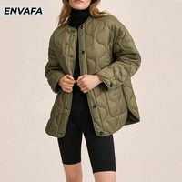 Veste matelassée décontractée pour femme, style printemps, col rond, manches longues, épaisse, vente en gros