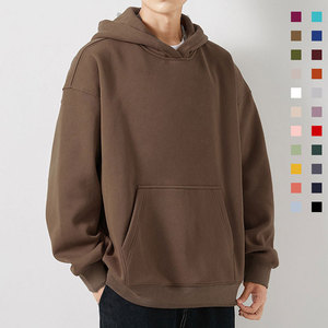 Autumn Plus Size Hoodies for Men Breathable Custom Mens Pullover Polyester/Cotton Embroidered Solid Pattern Hooded Collar - Product Image 2