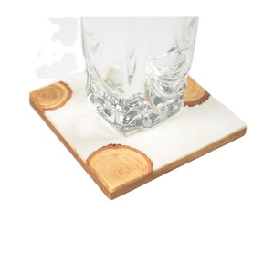 Luxury Look <b>Epoxy</b> <b>Resin</b> and Mango Wood Coasters With Holder Good <b>Price</b> Handmade Finishing Good Quality Feature Handmade - Product Image 1