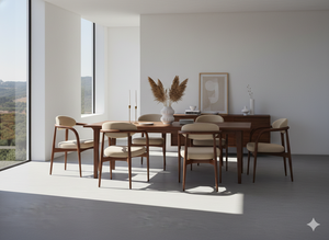 Silla de Comedor Moderna Tapizada en Madera con Asiento y Brazos de Microfibra para Comedores, Hoteles y Hogares - Product Image 5