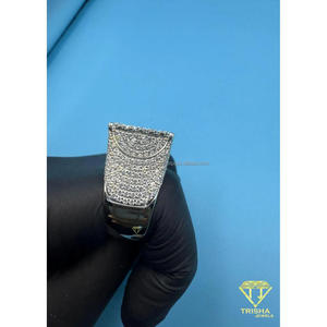 Bague rectangulaire en argent sterling 925 avec diamant Moissanite, entièrement sertie de pierres, bijou éclatant pour les acheteurs en gros - Product Image 4