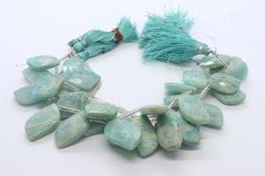 AAA Natural Amazonite Faceted Leaf Beads 9-10 MM Amazonite <b>Gemstone</b> Beads 6 Inch Faceted Amazonite Fancy Shape Beads for Jewelry - Product Image 4
