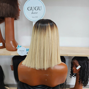 วิกผมบ๊อบเวียดนามแบบผมแท้ สีบลอนด์ คุณภาพสูง ไม่พันกัน ไม่หลุดร่วง GUGU HAIR  ทอผมทุกสี ราคาขายส่ง - Product Image 1