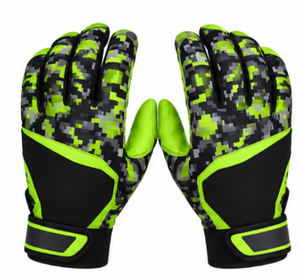 Guantes de Bateo de Cuero Gris con Patrón de Camuflaje Digital, Cierre de Velcro, Unisex, Diseño Duradero para Entrenamiento de Adultos - Product Image 3