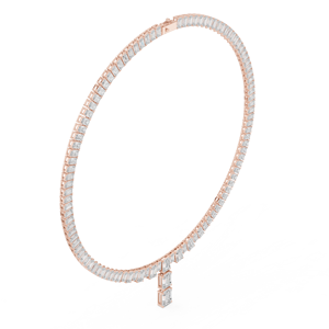 Collar de Cadena de Tenis con Moissanita y Plata de Ley 925 Chapada en Oro de Alta Calidad para Mujer, Estilo Clásico - Product Image 4