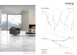 Carreaux de porcelaine émaillée polie à surface sculptée décorative, conçus pour des applications de revêtement de sol et de mur spacieuses dans le secteur du luxe. - Product Image 3