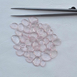 8mm 10mm 12mm Quartz Rose Naturel Tranche À Facettes Talpe Polki Cut Pierres Précieuses Pour La Fabrication De Bijoux AAA Qualité Pierres Semi Précieuses - Product Image 4