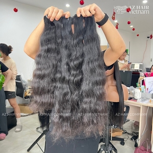 Grand stock de cheveux naturels raides et ondulés de qualité supérieure, extensions de cheveux vierges 100% vietnamiens, lots de cheveux humains, prix de gros - Product Image 1