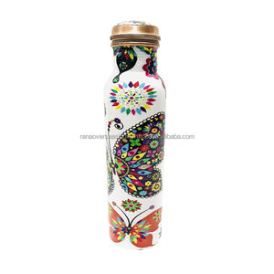 Personalized <b>Hot</b> Sale Leak Proof Ayurvedic Drinkware Copper <b>Bottle</b> With Butterfly Pattern for Travelling Purpose Copper Vessel - Product Image 6