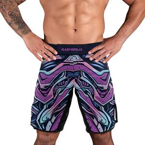 Men MMA Shorts Theme Print <b>Elastic</b> Waist Gym Training Kickboxing Lightweight Quick Dry Colorful top mens mma martial arts - Product Image 3
