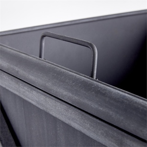 <b>Square</b> Wood Planter Box With X-Frame Design Black Finish Outdoor Garden Container - Product Image 4