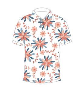 Men’s <b>White</b> Floral Print <b>Polo</b> Shirt Casual Short Sleeve Summer Fashion Golf Shirt - Product Image 4