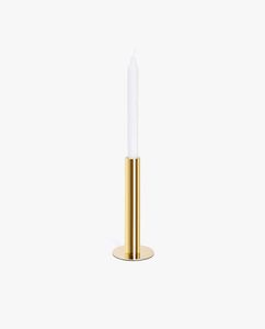 Porte-bougie moderne en laiton, forme colonne, base ronde, décoration d'intérieur - Product Image 1
