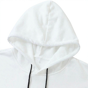 เสื้อฮู้ดดี้ผู้ชายผ้าฝ้ายเฟรนช์เทอร์รี่สีพื้นแบบสวมใส่สบายทรงปกติสำหรับฤดูใบไม้ร่วง สีดำ สีเทา - Product Image 3