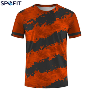 Camiseta Deportiva de Manga Corta para Hombre, Estampado por Sublimación, Secado Rápido, Cuello Redondo, Corte Regular, Azul, Verde, Negro, Patrón Tejido, Poliéster - Product Image 2