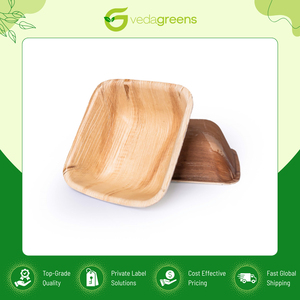 Vendedor indio genuino de tazones cuadrados de hoja de palma de areca 100% naturales y biodegradables para alimentos calientes y fríos a precios excepcionales - Product Image 6