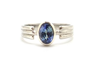 Anillo de Plata con Tanzanita Natural, Anillo de Piedra de Nacimiento de Diciembre, Regalo de Cumpleaños, Aniversario, para Damas de Honor, Anillo Unisex - Product Image 4