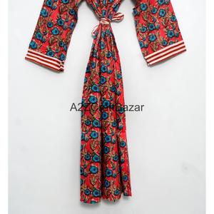 Kimono Indio 100% Algodón al por Mayor, Kimono de Algodón con Estampado a Mano, Fabricante de Ropa de Mujer, Kimono Largo de Diseñador - Product Image 6