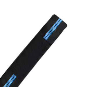 Genouillère de musculation réglable noire et bleue à rayures, respirante, avec fermeture auto-agrippante, unisexe, pour le soutien sportif - Product Image 2