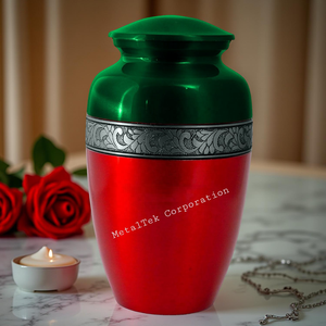 Classic Decorative Holiday Green Cremation <b>Urn</b> Adult Style Funeral Ceremony Keepsake <b>Human</b> <b>Ashes</b> Customize Colour <b>Urns</b> Metal Jar - Product Image 4