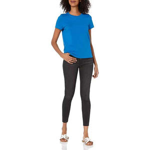 Camisetas de Algodón para Mujer al por Mayor, Transpirables, Ecológicas, Informales de Verano, Cuello Redondo, Básicas - Product Image 4